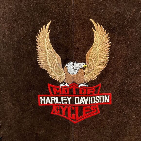 Harley Davidson Women’s Suede Leather Vest Sz Xs With Pin Collection Modified - Picture 8 of 10